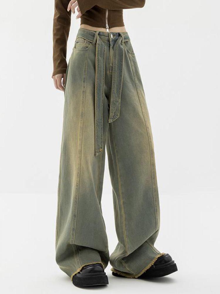 ZANZEN Korean Casual Women Long Pants Baggy Wide Leg Straight Long Pants Big  Pockets Oversize Dance Pants Trousers